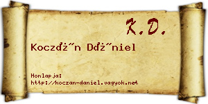 Koczán Dániel névjegykártya